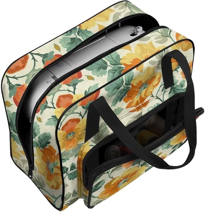 Yellow Flowers Sewing Machine Cover Sewing Machine Cover Dust Cover for Most Standard Sewing Machines Accessories Cover for Sewing Machine Sewing Bags and Totes Organizer - Image 6