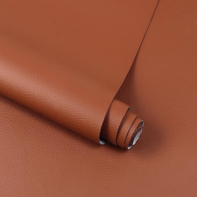 Marine Vinyl Fabric Waterproof Leather Material 55"×36" Brown | Soft Marine Faux Leather Sheets 0.6mm Thick Anti-UV Non-Peeling for Upholstery Boat Seat Automotive Furniture DIY Crafting by CarElements