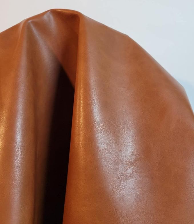Golden Tan Soft Faux Vegan PU (Peta Approved Vegan) Leather by the Yard Synthetic Pleather 0.9 mm Nappa Yards Soft Smooth Upholstery (Golden Tan, 3 Yards (108"x54")) - Image 2