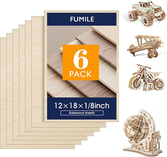 Basswood Sheets 1/16,18 Pack 8x12 Inch Basswood for Laser Cutting, Drawing,Wood Burning, Architectural Models.Plywood Sheets Unfinished Wood Boards for DIY Crafts. - Image 8