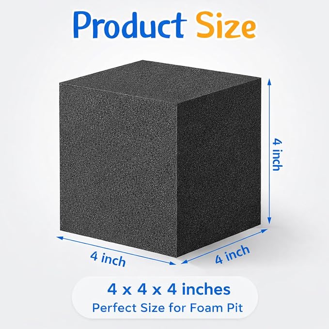 Treela Foam Pit Blocks 4 x 4 x 4 Inch Foam Cubes Soft Stacking Blocks Protective Padding Sponge Pit for Gymnastics Trampoline Arenas Rock Climbing Parkour Indoor Amusement Park - Image 3