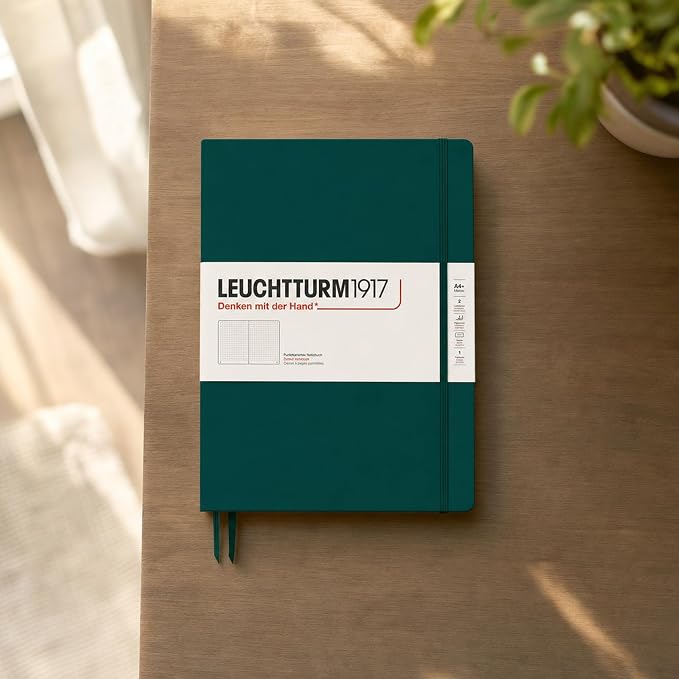 LEUCHTTURM1917 - Notebook Hardcover Master Slim A4+ - 123 Numbered Pages for Writing and Journaling (Forest Green, Dotted) - Image 4