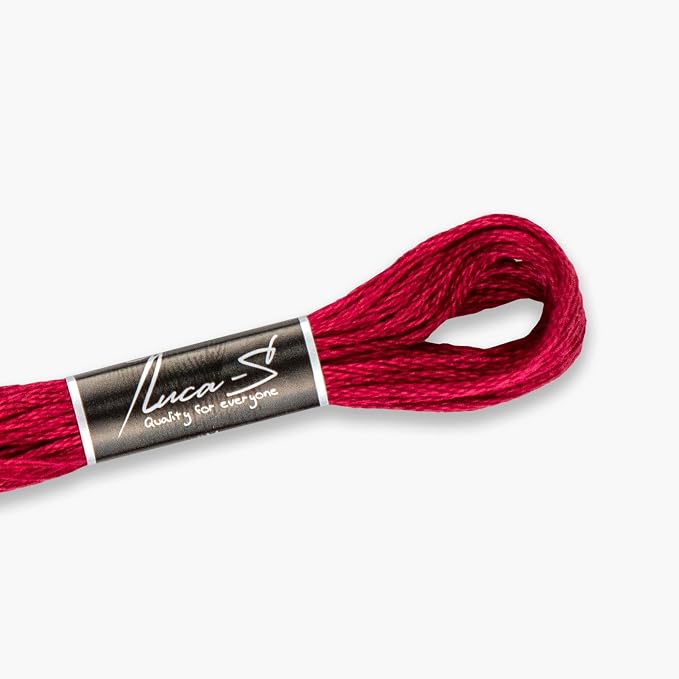 12 Pack of Premium Embroidery Thread Luca-S, 100% Giza Cotton, Oeko TEX Certified Stranded Cotton - 49 / DMC 150 / Anchor 43 by Luca-S
