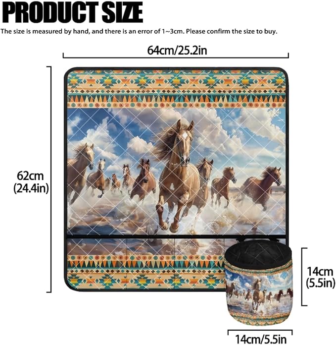 Aztec Horse Sewing Machine Cover & Mat with Storage, Reduces Vibration, Non-Slip, Machine Washable, Dust Resistant - Image 4