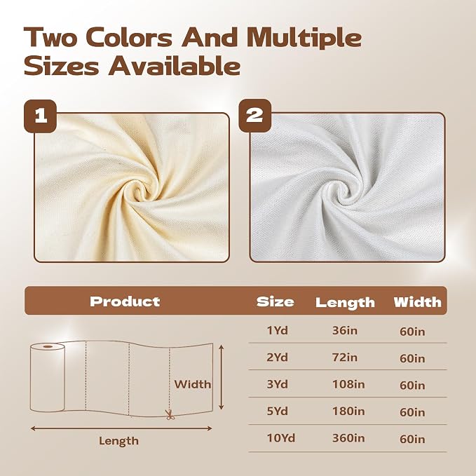 Canvas Fabric, Premium 10oz White Cotton Duck Canvas Fabric 62'' Wide for Arts & Crafts, Backings, Covers,5Yd (60 x 180 inchs) - Image 4