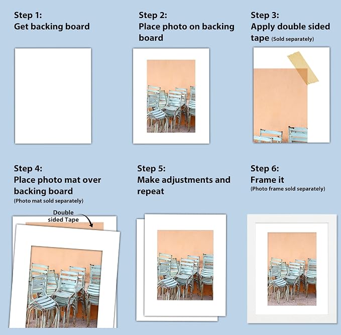 Golden State Art 8x10 Uncut Backing Boards, 100 Pack White Backboards | 4-Ply Thickness Uncut Mats Backing for Prints, Framing Backing, DIY Projects, Presentation Boards, Art Crafts - Image 4
