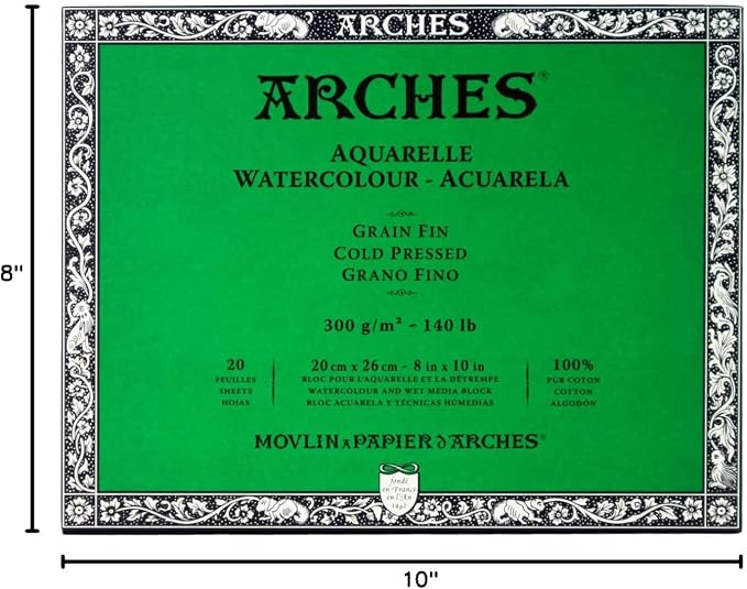 Arches Watercolor Paper Block, Cold Press, 8" x 10", 140 pound - Image 3