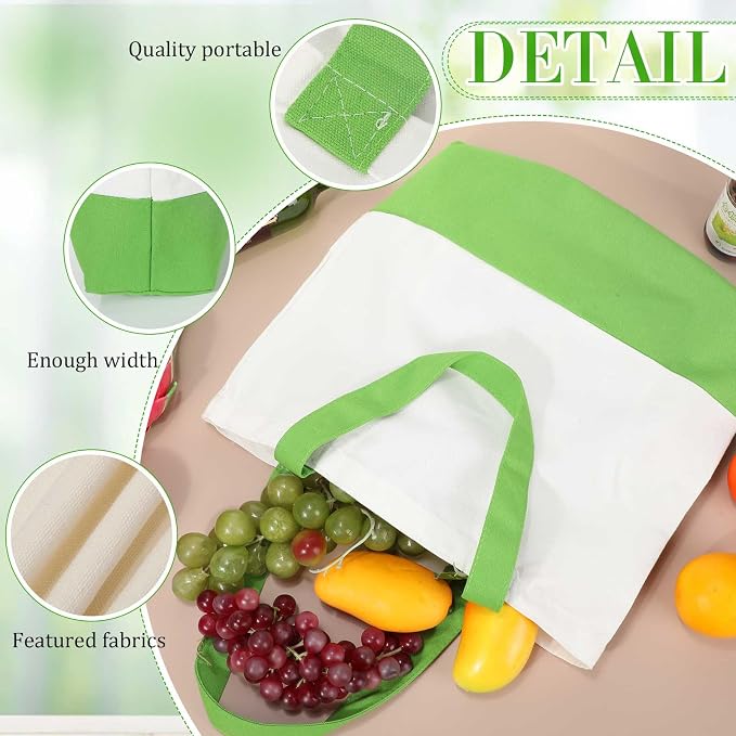 Silkfly 20 Pack Large 18.5'' x 15'' Canvas Tote Bags Bulk Sublimation Reusable Blank Cotton Bags for DIY Crafts Gift Shopping - Image 2