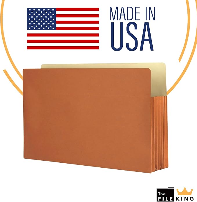 The File King Expanding Accordion File Folder - Legal Size 8½” x 14” | 3.5” Expansion, 10 Pack | Straight Cut Tab | Holds Thick Case Files | Law, Accounting & Business Filing Organizer | Made in USA - Image 5
