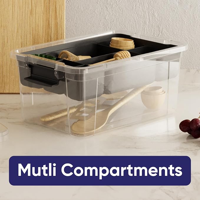 Superio Storage Container Organizing Bin with Removable Tray Plastic Tools, Sewing, Crafts Box, 6.5 Qt. - Image 4