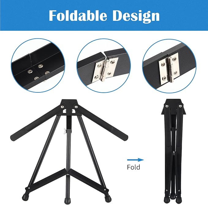 2 Pack 15" to 21" Tabletop Easel for Painting &Display | Black Aluminum Tripod with Rubber Feet, Holds Canvas, Paintings, Books, Photos, Signs - Image 4