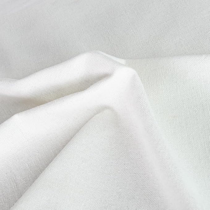 Linen Fabric by the Yard Bright White 1 Yard 62 Inch Wide | Linen Embroidery Fabric Plain Solid Color Cloth for Needlework, Quilting, Embroidery, Curtain, Garments Craft - Image 3