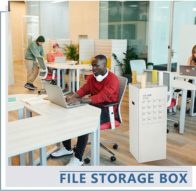 2 Pack Blueprint Holder Storage Organizer for Storing Poster Anchor Charts 32 Slots 31 x 14.2 x 14.2 Inch Blueprint Roll File Holder for Architectural Map School Office Home Items - Image 5