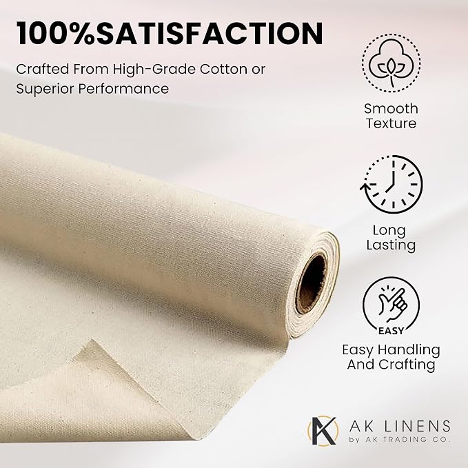 AK Trading CO. | Premium 7oz Natural Cotton Duck Canvas Fabric | 60'' Wide | Arts & Crafts, Upholstery, Home Projects - Lightweight & Durable - Perfect for Crafts, Apparel, and Décor - 10 Yards - Image 7