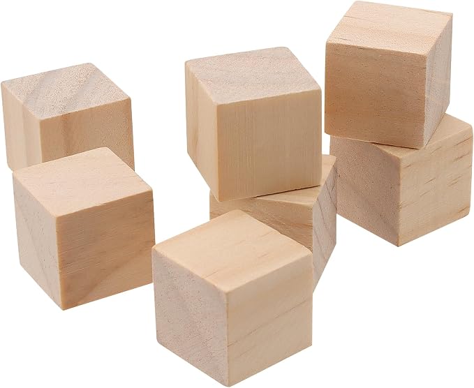 800 PCS 3/4 Inch Wooden Cubes Bulk, 2cm Unfinished Square Wooden Blocks, Smooth Blank Wood Blocks for Crafts, Painting DIY Projects - Image 4