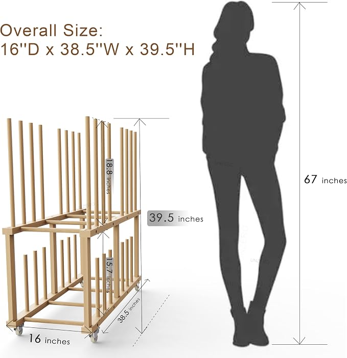 Art Storage Rack, Art Canvas Storage, Art Drying Rack, Canvas Boards Rack Art Storage with Handle & Caster Wheels for Drawing Board, Panel, Paper Pad for - Image 6