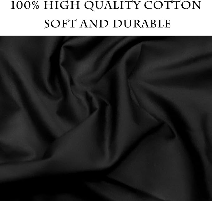 3 Yards Black Cotton Fabric by The Yard in Solid Color - 59” Wide High-Density Natural Cotton Material Apparel Cloth for Quilting, Sewing, Crafts, Binding, Backing & Lining - Image 2
