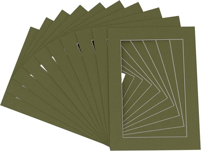 11x14 Mat for 12x16 Frame - Precut Mat Board Acid-Free Dill Green 11x14 Photo Matte For a 12x16 Picture Frame, Premium Matboard for Family Photos, Show Kits, Art, Picture Framing, Pack of 25 Mats - Image 3