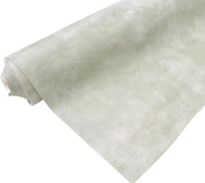 5 Yards 54" x 180" Distressed Crazy Horse Soft Faux Leather Fabric Grey Fake Leather Fabric Upholstery Vinyl for Sofa Chairs Car Seats Crafts by Bobeey