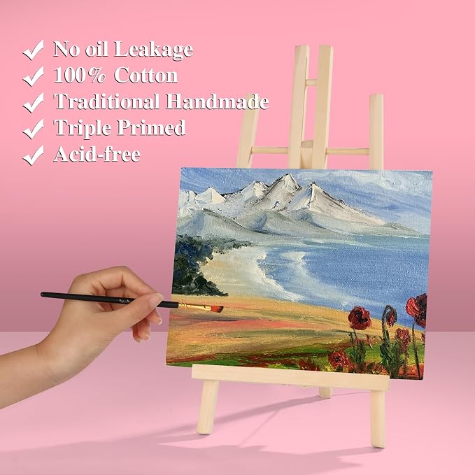 ESRICH 14 Pack 8x10 Primed Canvas Boards for Painting, Ideal for Starter | Cotton Acid-free Surface, Gesso Primed for Acrylic, Oil, Watercolor. Art Painting Supplies for Class, Paint Parties and Home - Image 4