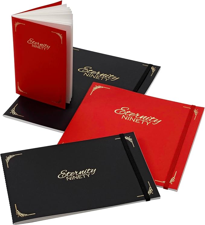 New York Central Eternity Ninety Flat Book - 8.5x5.5 Sketch Watercolor Journal - Red Soft Paperback Cover - Watercolor Sketchbook Journal w/Elastic Band, 10 Sheets 100% Cotton, 90 lb Cold-Pressed - Image 3