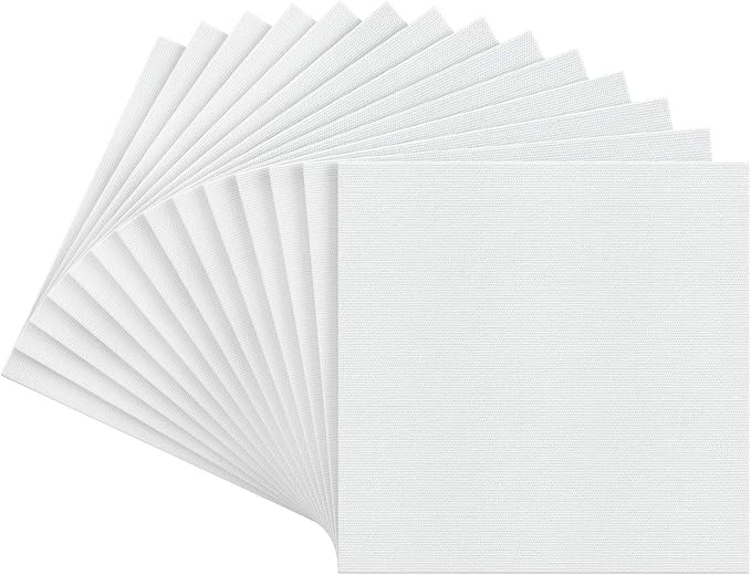 ARTEZA Canvases for Painting, Pack of 14, 10 x 10 Inches, Square Blank Art Canvas Boards, 100% Cotton, 12.3 oz Gesso-Primed, Art Supplies for Adults and Teens, Acrylic Pouring and Oil Painting - Image 2
