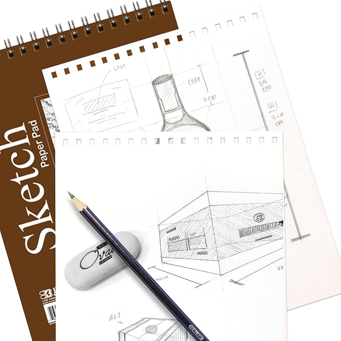 BAZIC Sketch Pad 50 Sheet 6" X 8", Top Bound Spiral Sketchbook Drawing Pads, Sketching Paper Coloring Book for Artist Kids School, 1-Pack | 50-sheet spiral sketch pad, smooth drawing paper for sketching, shading - Image 5