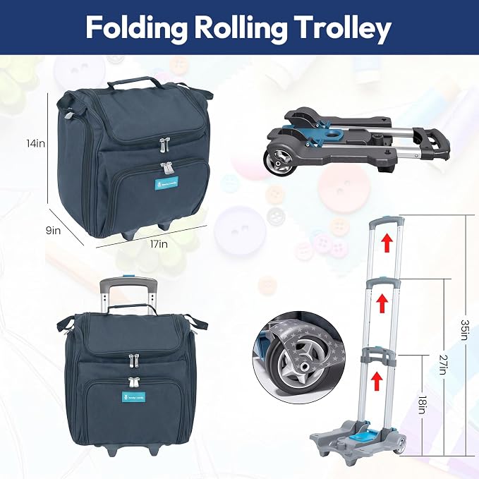 Crafter’s Tote Bag Organizer, Storage Bag for Craft Supply, and Scrapbooking Carrier w/Handle and Wheels - Image 2