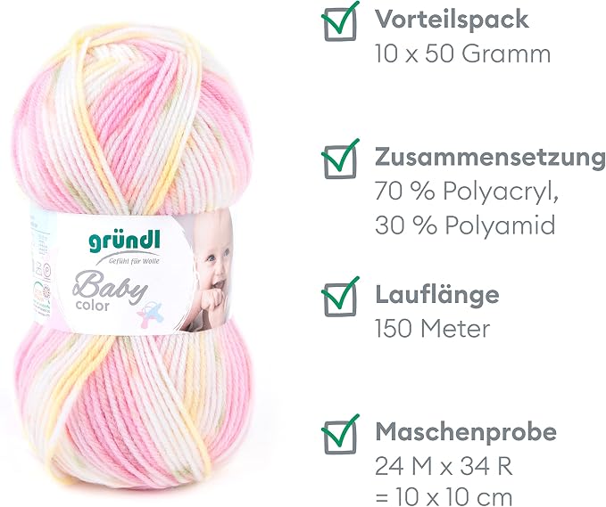 Gründl 3457–02 Baby Color Cotton, Rose Multicolor, 35 x 32 x 8 cm Pack of 10 - Image 2