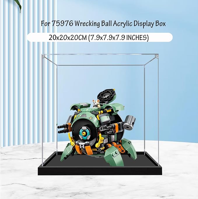 Acrylic Display Case for Lego 75976 Overwatch Wrecking Ball Model, 3mm Dustproof Display Box, Display Case Compatible with Lego 75976 (Model Not Included) (Transparent 2MM) - Image 2
