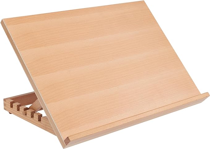 SoHo Urban Artist 12x16 Adjustable Portable Drawing Board Stand Easel, 5 Positions, Natural Beechwood Finish by SoHo+Urban+Artist