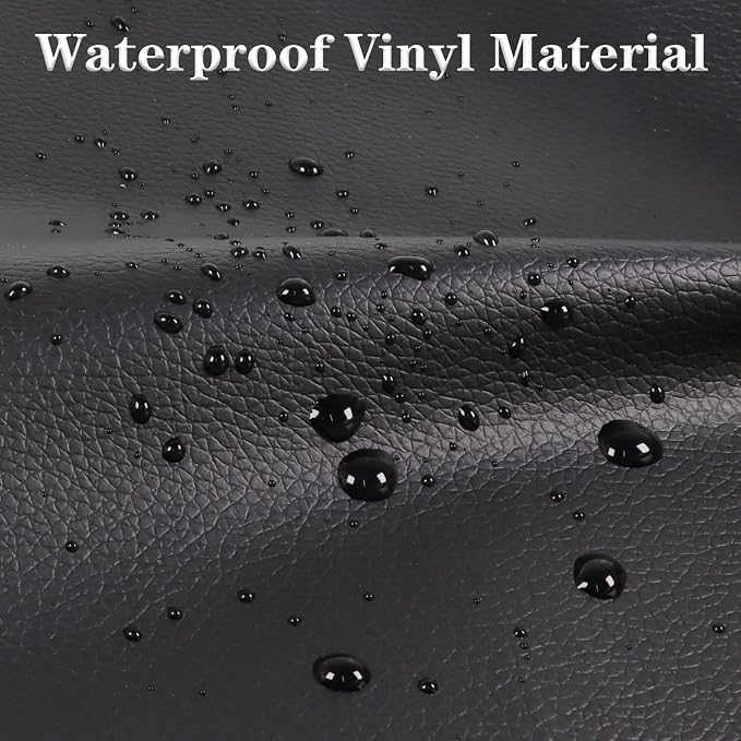 Marine Vinyl Fabric Waterproof Leather Material 55"×108" Black | Soft Marine Faux Leather Sheets 0.6mm Thick Anti-UV Non-Peeling for Upholstery Boat Seat Automotive Furniture DIY Crafting - Image 2