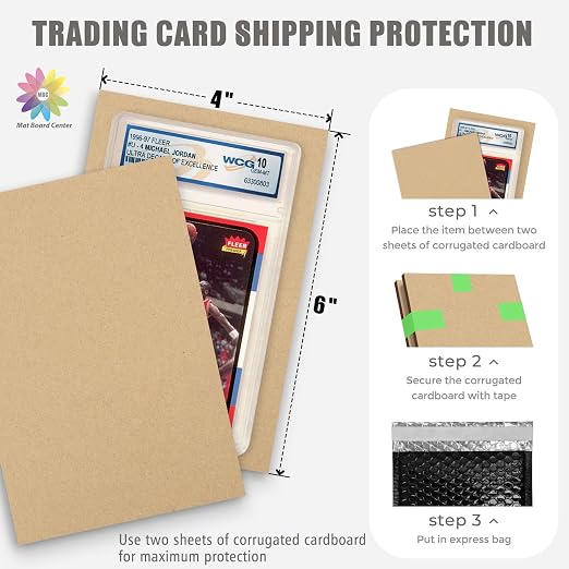 Mat Board Center, 200-Pack 4x6 Corrugated Cardboard Sheets, Trading Card Protectors For Shipping, Cardboard Inserts Packing Dividers Layer Pads, Corrugated Sheet For Craft Project (Kraft Brown - Image 4