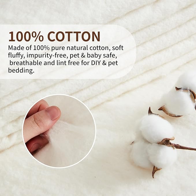 TQNSIE 100% Natural Cotton Batting for Quilting 90-Inch x 96-Inch | 200GSM Lightweight Batting Fabric,All Season Quilt Batting Queen Size, Craft and Wearable Arts | 200GSM Lightweight Batting Fabric,All Season Quilt Batting Queen Size, Craft and Wearab... - Image 3
