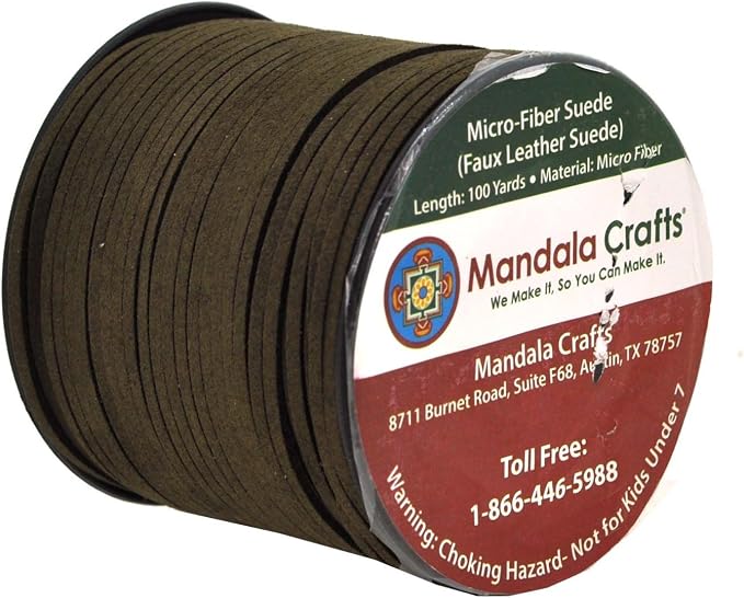Mandala Crafts Faux Suede Cords Olive Brown Leather Cords for Jewelry Making - 2.65mm Leather Laces Leather Strips Flat Vegan Leather Strings for Dream Catchers Supplies - Image 2