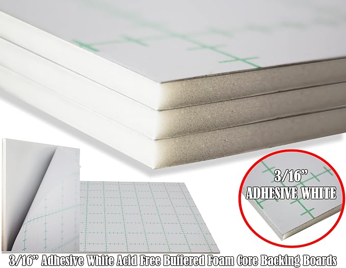 Self Adhesive Foam Board 30x48 25PK Self Stick Mounting Board. Foam Core with Adhesive 30x48 Foamboard. Poster Board with Sticky Side, Self Adhesive Foamcore 30x 48. White, Acid Free, 3/16 Thick - Image 7