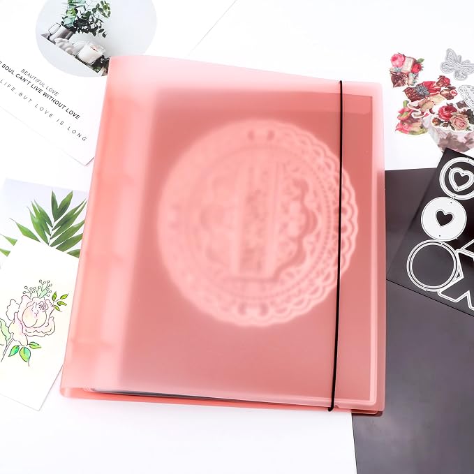 A4 Dies and Stamps Storage Book Binder Folder, Page Protectors Pockets Inserts Organizer for Cutting Dies Stencil Album Stamp Crafts, 1Pcs Orange Storage Book Cover & 20 Inserts with 1/2/3/4 Pockets - Image 5