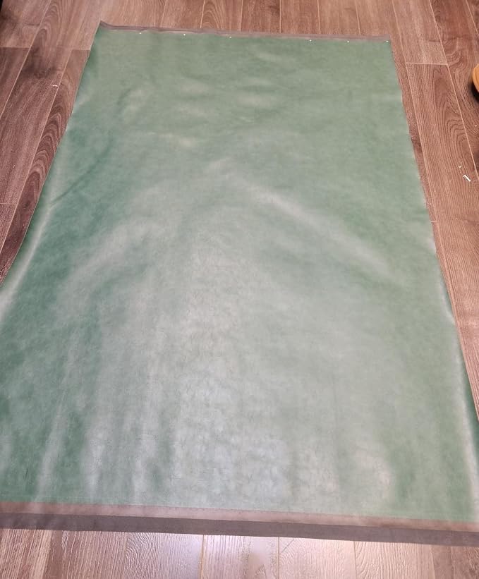 NAT Leathers | Hunter Green Soft Faux Vegan Leather PU (Peta Approved Vegan) | 5 Yards (180 inch x 54 inch Wide) Cut by the Yard | Synthetic Pleather 0.9mm Smooth Nappa Upholstery | 180"x54" (Green) - Image 6