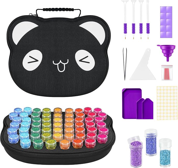 ZORETCO Diamond Art Storage with 60 Containers, Diamond Art Kits for Adults | Diamond Painting Storage Case with Tools, Diamond Art Supplies Storage for Diamond Painting Accessories, Bead Gem Organizer by ZORETCO