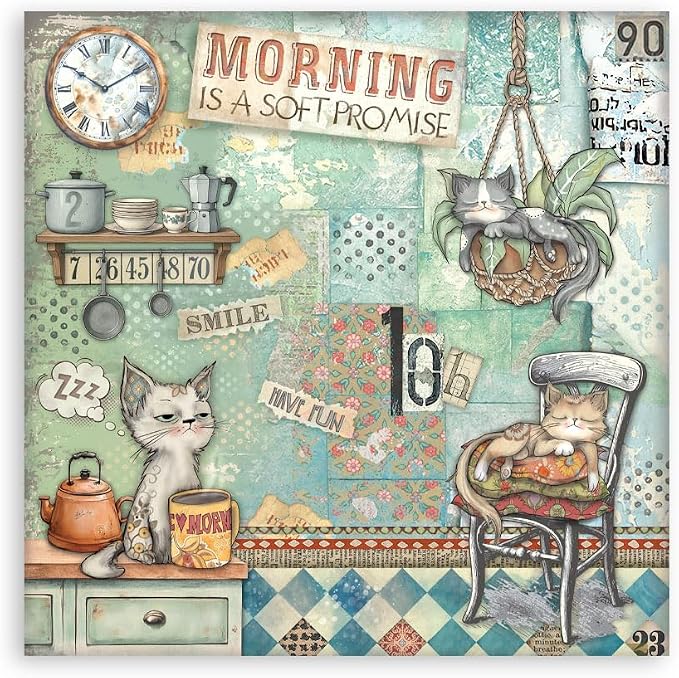 Stamperia - Scrapbook Paper Pad for Scrapbooking, Albums, Card Making, Bullet Journalling and More, Acid Free, Double-Sided, Perfect for Hobbies, Crafts, and Gifting (Furry Friends) (12 x 12 inches) - Image 7