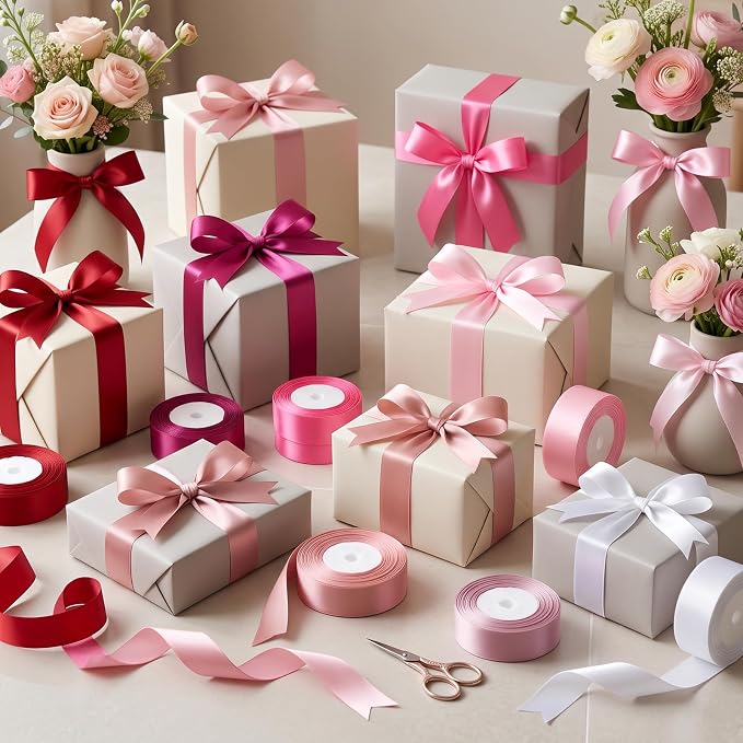 200 Yards Ribbon,1-1/2 Inch Satin Ribbon,Pink Satin Ribbons | Perfect for Gift Wrapping,Wedding Decoration,Handmade Bows,Wrapping Bouquet and More - Image 5