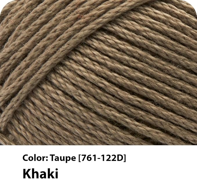 Lion Brand Yarn, 24/7 Cotton Yarn, Taupe, Beige, 1 Pack | Light Worsted 100% Mercerized Cotton Yarn for Crochet, Knitting, Craft, 185 Yards of Natural Fiber for Tees, Bags, Dishcloths - Image 2
