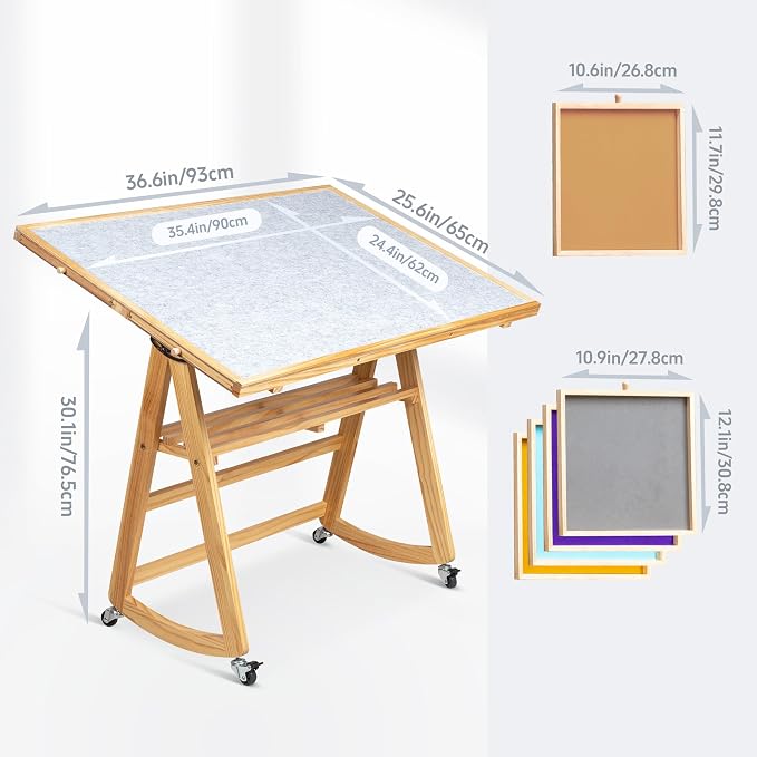Lavievert 1500 Piece Tilting Puzzle Table with 5 Colored Drawers & Cover | Multiple Adjustable Tilt Angles, Space-Saving Design, Portable Wooden Board Jigsaw Table with Storage & Legs for Adults - Image 7