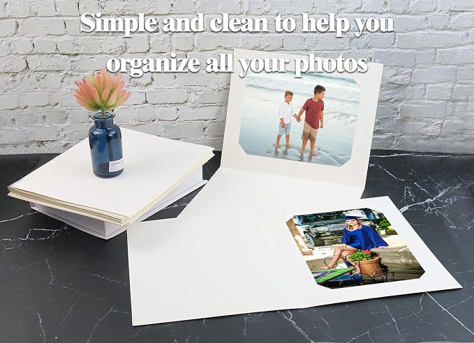Golden State Art, Paper Photo Folders, for 6x8/8x10 Picture, 10 Pack, Ivory - Image 5