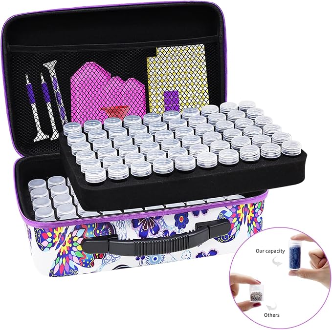 ZORETCO Diamond Art Storage with 60 Containers, Diamond Art Kits for Adults | Diamond Painting Storage Case with Tools, Diamond Art Supplies Storage for Diamond Painting Accessories, Bead Gem Organizer - Image 2