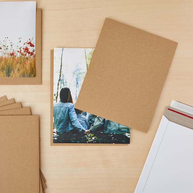 Juvale Corrugated Cardboard Sheets - 8 x 10.2 in, 2mm Thick E-Flute, Brown, 25 Pack - Flat Cardboard Sheets for Crafts & Mailing Inserts - Poster Board Backing & DIY Projects - Image 2
