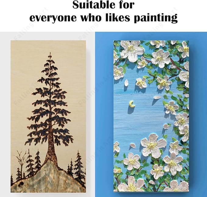 4 Pack 6x12’’ Unfinished Birch Wood Panels Kit for Painting | Studio 3/4’’ Deep Wood Canvas, Cradle Boards for Acrylic Pouring, Art, Crafts, Epoxy Resin, Laser Engraving Cutting - Image 7