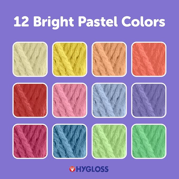 Hygloss Pastel Acrylic Yarn for Crocheting & Hand Knitting – Set of 48 | CR- 24 Yard Per Skein | Total 1,152 Yds | Beginner Friendly | Soft Smooth Crochet Yarn #3 Weight DK | Mini Colorful Skeins - Image 5