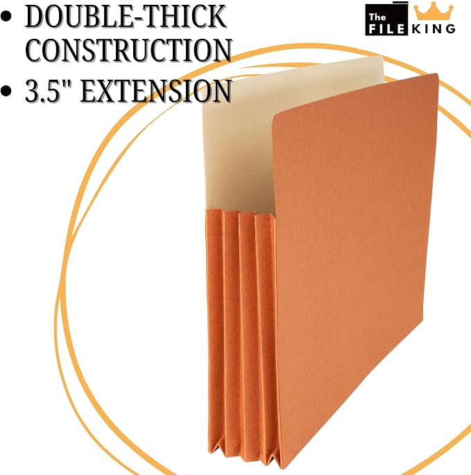 The File King Expanding Accordion File Folder - Legal Size 8½” x 14” | 3.5” Expansion, 10 Pack | Straight Cut Tab | Holds Thick Case Files | Law, Accounting & Business Filing Organizer | Made in USA - Image 4