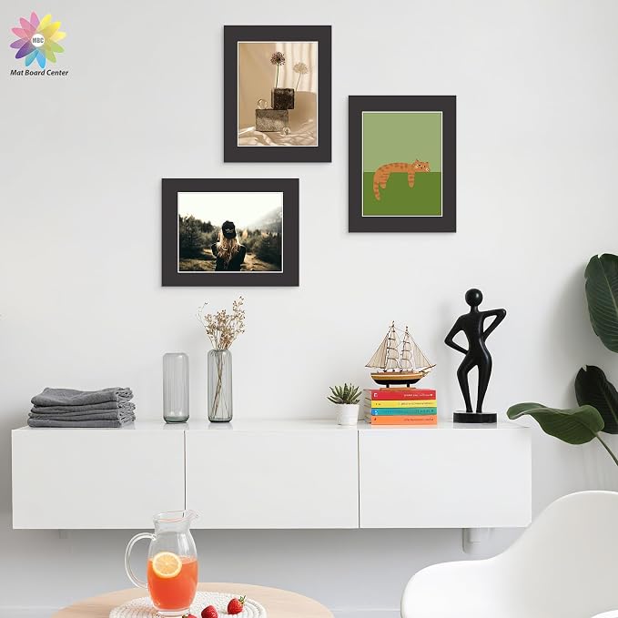 Mat Board Center 25 Pack 11x14 Picture Mat for 8.5x11 Photo Black | Fits 8.5x11, White Core, Acid Free, 4-Ply Thick, Photo, Art, Poster or Print Display - Image 9
